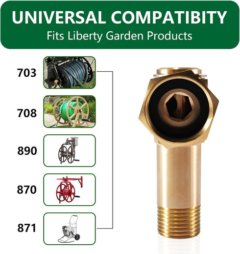 Hose Reel Replacement Parts, Garden Hose Adapter, Swivel Hose Reel Cart Connector, 4000 Brass Replacement Part Swivel Fittings...