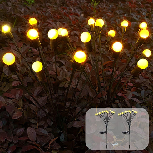 2 Pack Solar Garden Lights, 20LED Solar Powered Firefly Lights, Starburst Swaying Light Waterproof, Solar Garden Decorative Lights, Outdoor Yard P...