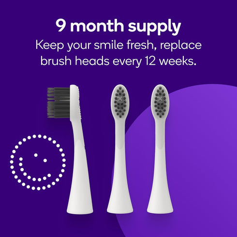 BURST Genuine Replacement Heads for Original Sonic Electric Toothbrush (White/3 Pack) | Ultra Soft Bristles for a Deep Clean | Stain & Plaque Remo...