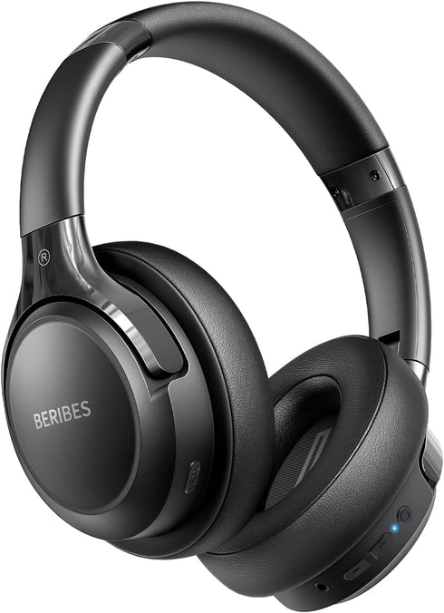 BERIBES Bluetooth Headphones Over Ear, 65H Playtime and 6 EQ Music Modes Wireless Headphones with Microphone, HiFi Stereo Foldable Lightweight Hea...