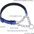 1 PC Pet Martingale Dog Collar with Stainless Steel Chain No Slip Dog Collar Reflective Nylon Adjustable Collar for Puppy Medium Large Dogs (Blue,...