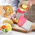 Luomorgo Stainless Steel Potato Crinkle Cutter Knife Carrot Wavy Knife French Fry Slicer Vegetable Wavy Chopper Knife, Pink...