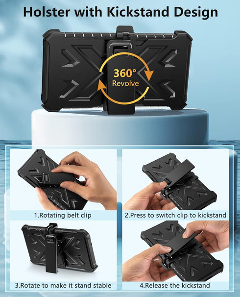 WTYOO for Samsung Galaxy S21 FE Case: Rugged Durable Armor Shell with Kickstand & Holster | Shockproof Protector Heavy Duty Military Grade Protect...