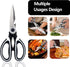 Kitchen Shears, Stainless Steel Cooking Scissors, Multifunctional Heavy-Duty Kitchen Scissor for Fish, Poultry, Meat, Chicken, BBQ, 2-Packs (Black...