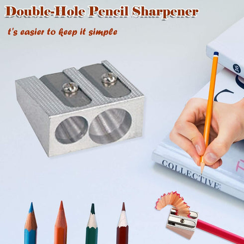 1 Pc Bell Service Handheld Aluminum Pencil Sharpener Metal Alloy Two Hole Office Stationery Really Good Pens Pencil Sharpeners...