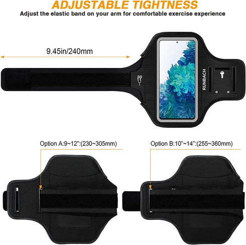 Water Resistant Running Armband for Samsung Galaxy S20 FE/S20+/S10+/S10 Lite/S9+/S8+,Galaxy A60/A51/A50/A32/A30/A20/A11/A10/A8S,with Fingerprint T...