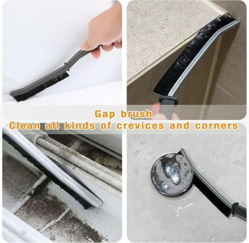 Kitchen Stove Gap Cleaning Nylon Scrub Brush, Hard-Bristled Crevice Cleaning Brushes Set for Range Hood Grease Grime, Clean Tiles Corners, Bathroo...