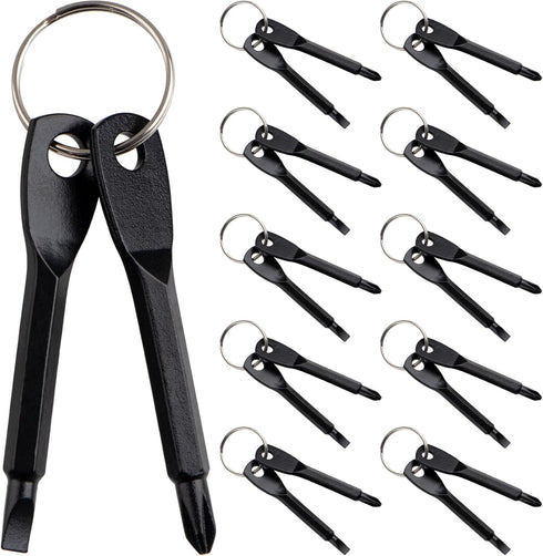 Keychain Screwdriver Tool Set, 11pcs Outdoor Tool Gadgets Kit Travel Kits Key Chain Screwdriver Tool Mini Pocket Screwdriver Keychain with Key Rin...
