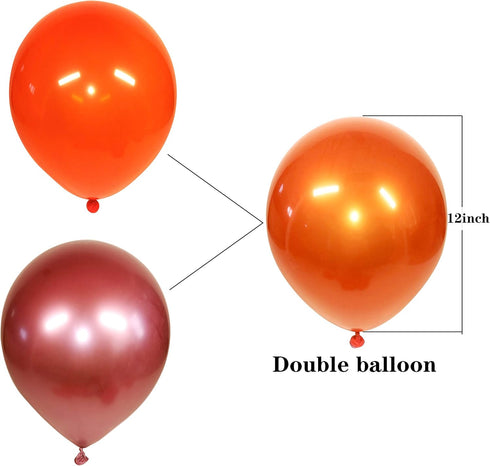 Metallic Orange Balloons, 50pcs 12 inch orange balloons, Double layer orange burnt balloons are more durable, suitable for wedding, birthday party...