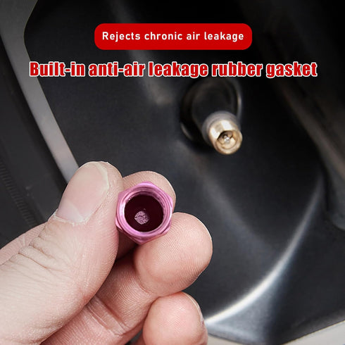 Zicine 8 PCS Car Tire Valve Stem Caps, Aluminum Alloy Wheel Valve Covers with Rubber O-Ring, Corrosion Resistant Leak-Proof Tire Air Cap Set, Univ...