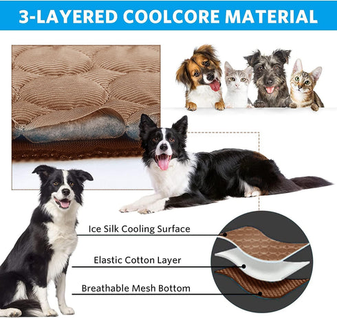 Dog Cooling Mat, Pet Cooling Mat for Dogs Cooling Blanket for Dogs Dog Cooling Pad for Kennels, Crates, Cars, Indoor & Outdoor Ice Silk Cooling Ma...