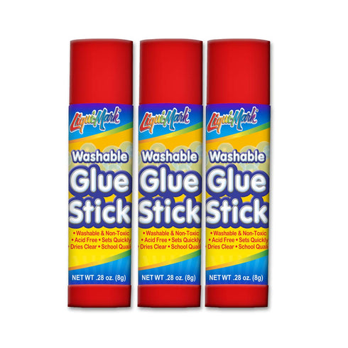 3 Pack 8g Washable Glue Stick - Blister Card...