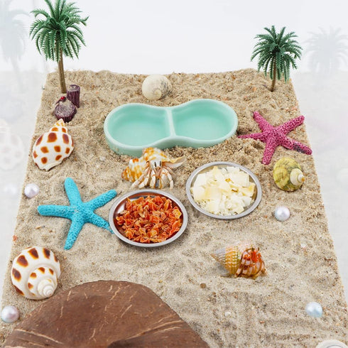 6 Pcs Hermit Crab Food and Water Bowl, Tiny Stainless Steel Feeding Dish for Hermit Crab Cricket Snail Insect...