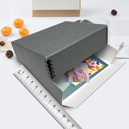Lineco, 8x10 Gray Drop Front Archival Storage Box Metal Edge. Acid-Free, Lignin-Free. Preserves Photos, Documents, Prints, Cards, DIY...
