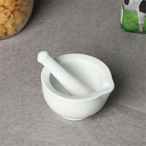 LEETOYI Porcelain Small Mortar and Pestle, Ceramic Herb Grinder Pill Crusher Set, 3.3 inch White...