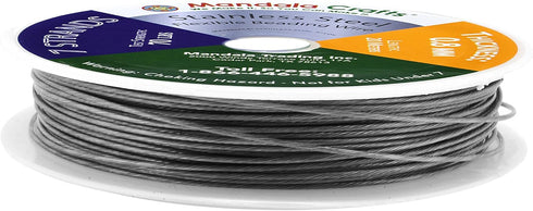 Mandala Crafts 7 Strand Beading Wire for Jewelry Making - Stainless Steel Tiger Tail Beading Wire - 65 FT 20 Gauge Bead Stringing Wire Jewelry Bra...