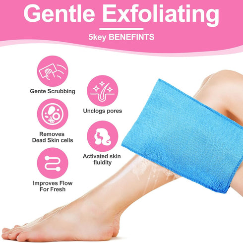 Tatuo 12 Pieces Korean Exfoliating Mitt Exfoliating Cloth Towel Korean Style Body Scrub Korean Style Scrubbing Cloth Bath Body Exfoliating Scrub T...