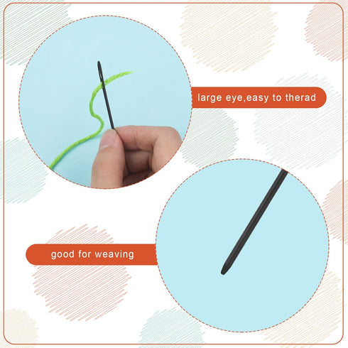 16pcs Large-Eye Blunt Needles, 7cm/2.75inch Yarn Knitting Needles Tapestry Sewing Needles Wool Hand Metal Sewing Knitting Needles for Crochet Proj...