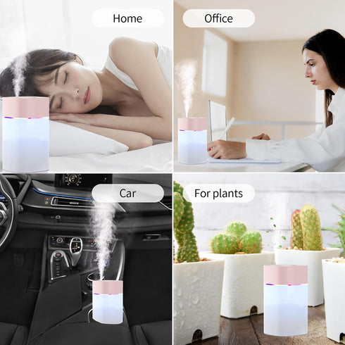 Small Humidifier, Mini Humidifier for Plant, 400ml Cool Mist Humidifiers for Bedroom, Desk Personal Humidifiers for Indoor Office Car, Portable Hu...