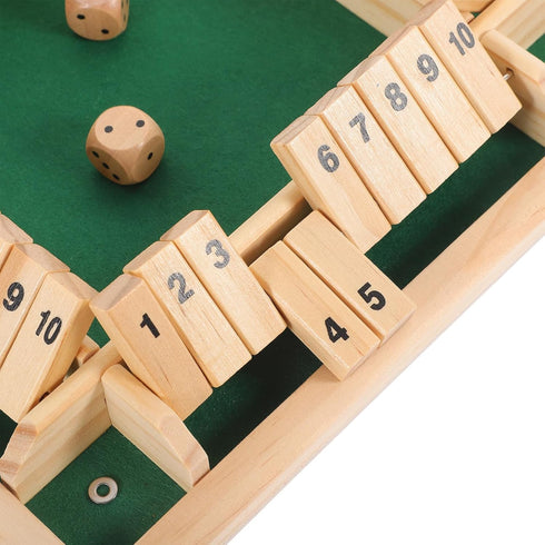 Kisangel Wooden Four-sided Flop Games Digital Wooden Board Game Parent-Child Board Game Educational Toys for Kids (Green)...