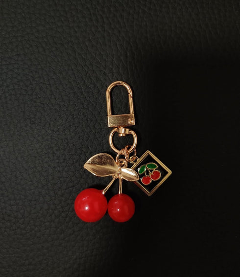Cute Cherry Keychain Aesthetic Red Bag Charm Kawaii Keyring Accessories Decor Purse Hangbags Gifts for Women Girls...