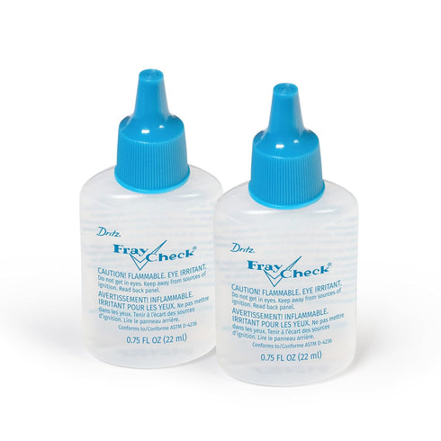 Dritz Fray Check Liquid Seam Sealant 2-Pack – Permanent Clear Fabric Edge Protector to Prevent Fraying and Secure Thread Ends – 0.75 oz Bottles...
