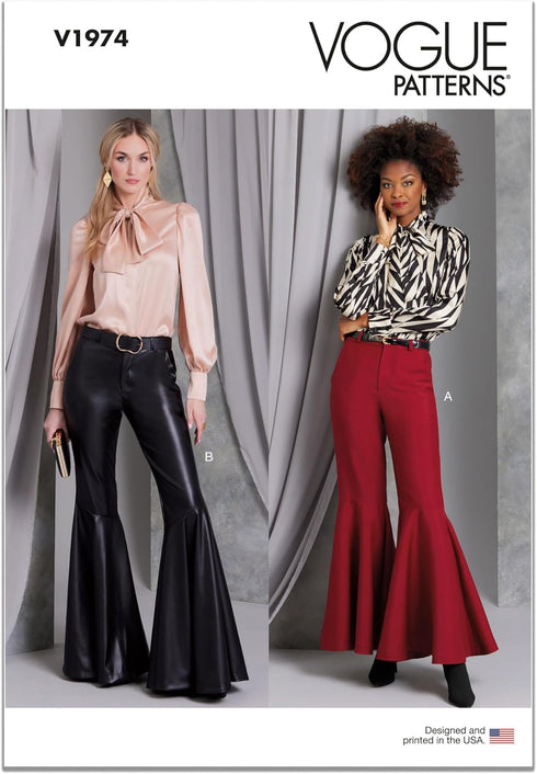 Vogue Misses' Bell Bottom Pants Sewing Pattern Kit, Design Code V1974, Sizes 16-18-20-22-24...