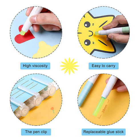School Supplies Solid Archival Glue Stick Pen for Kids,Adhesive Glue for Scrapbooking All Purpose Sticks for Bullet Journals,Photos,1 Pack (3 Glue...