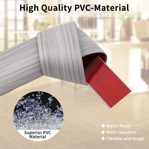 3.28Ft Floor Transition Strip, Floor Cover Strips Self Adhesive Flooring Transitions Laminate, 4cm Wide Vinyl Floor Flat Divider Strip Trim for Ca...