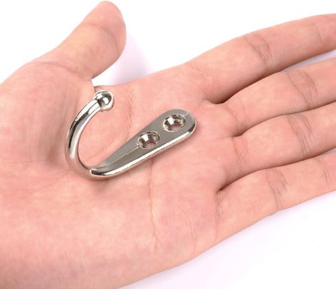Eboot 20 Pcs Small Coat Hook Single Robe Bathroom Towel Hooks Single Coat Hanger with 50 Pieces Screws for Bags, Hat, Cap, Scarf, Cup...