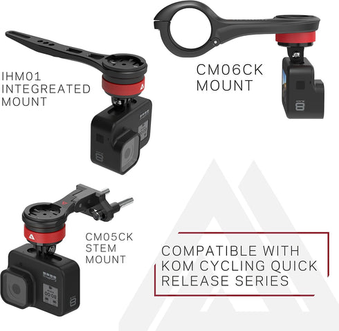 KOM Cycling TG03 Adapter Quick Release Series CM06 Mount, Stem Mount, Integrated Mount (Red TG03 Adapter)...