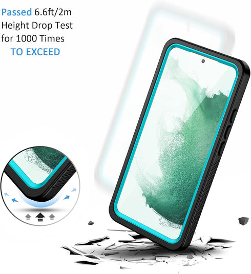 Lanhiem Samsung Galaxy S22+ Plus Case, IP68 Waterproof Dustproof Shockproof Case with Built-in Screen Protector, Heavy Duty Full Body Protective C...
