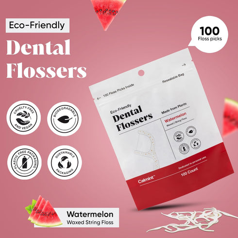 Eco-Friendly Dental Flossers - Infused with Essential Oils | Biodegradable | Natural Plastic-Free Handle for Adults & Kids | Soft for Tooth & Gum ...