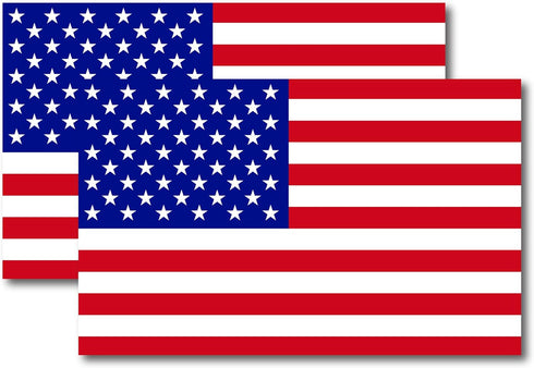 Magnet Me Up: American Flag Automotive Magnet Decal - 5x8 inches, 2 Pack, Red White, and Blue - Heavy-Duty for Car, Truck, SUV United States of Am...