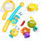 Baby Bath Toys for Kids Ages 1-3, Magnetic Fishing Games with Floating Bathtub Wind-Up Toys & Fishing Net, Fishing Rod Water Pool Toys for Toddler...