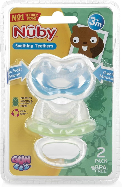 Nuby 2-Pack Gum-EEZ Pacifier Teethers, Colors May Vary...