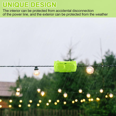 2 Pcs- Outdoor Extension Cord Cover, IP44 Waterproof Cord Safety Cover, Electric Tool Cord Anti Disconnect Protective Case,Ideal to Protect Holida...