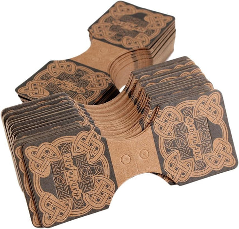 AKOAK 100 Pcs/Lot Vintage Style 9cm x 3.5cm Kraft Paper Necklace Packaging Display Cards Jewelry Hang Holder Cardboard Bracelet Showing Packing Ca...