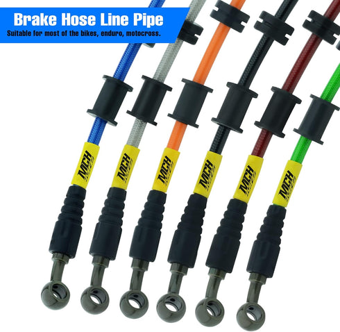 Motorcycle Hydraulic Brake Oil Hose - 28 28 Degree M10 Braided Steel Brake Clutch Oil Line Pipe for Dirt Bike Enduro Motocross Black 1100mm/43.31"...