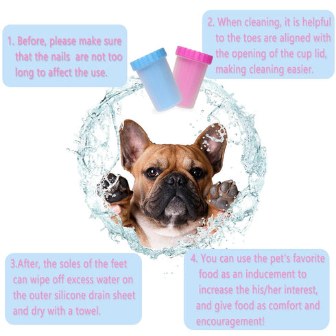 Dog Paw Cleaner Washer Cup, 2 In 1 Portable Silicone Pet Cleaning Brush Feet Cleaner For Dogs Grooming With Muddy Paw Dog Cat Foot Cleaner, Pet Gi...