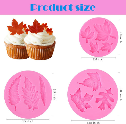 Actvty Silicone Maple Leaf Mold for Fondant, Cupcake Topper, Chocolate Candy, Sugar Craft Cake Decoration, Resin Mold for Fall Harvest Thanksgivin...