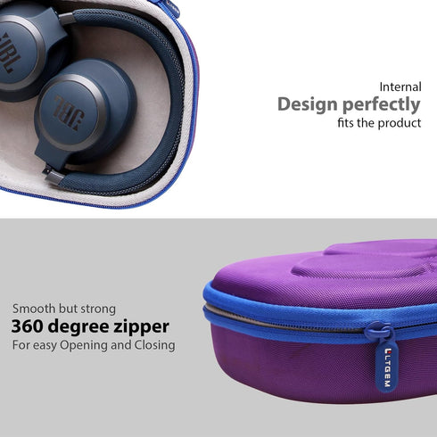 LTGEM EVA Hard Case for JBL Live 770NC/660NC/650BT/460NC/670NC/400BT/500BT and JBL Tune 770NC/710BT/720BT/760NC/700BT/750BT/510BT/660NC/520BT/500/...