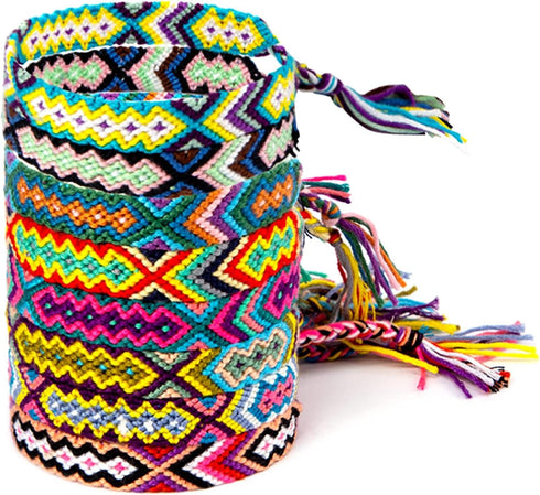 LoveInUSA 8PCS Woven Friendship Bracelet, Nepal Style Woven Bracelets Braided Friendship Bracelets for Women Men and Teens Handmade...