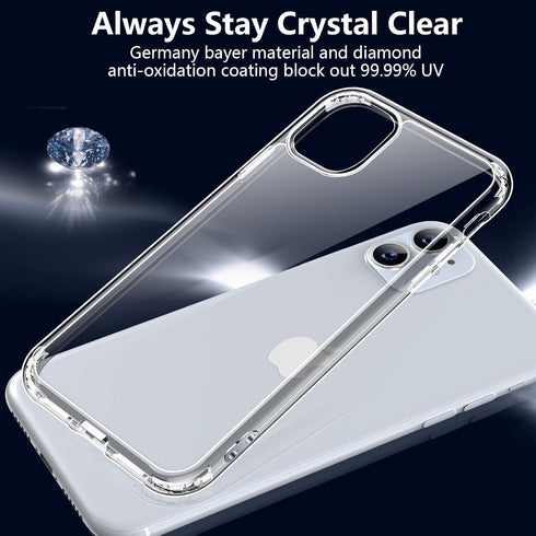 jaroco iPhone 11 Case 6.1-Inch, Non-Yellowing Shockproof Phone Bumper Cover, Anti-Scratch Clear...