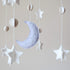 Baby Crib Mobile - Moon & Stars (Grey, White & Cream) - Nursery Decoration - Unisex...