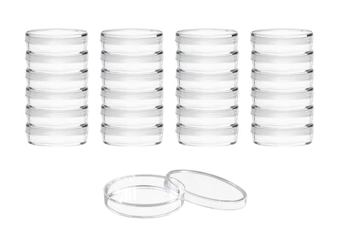 EISCO 25PK Disposable Petri Dish with Lid - Sterile - 35x15mm - Polystyrene - Triple Vented - Transparent...