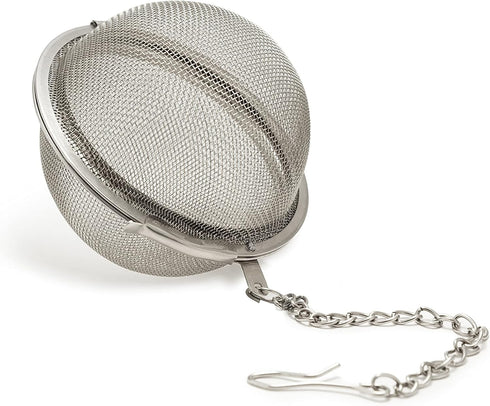 Pinky Up Small Tea Ball Loose Leaf Tea Infusers with Chain Hook - Stainless Steel Tea Infuser With Clamp Closure 1.8inch Diameter Set of 1...