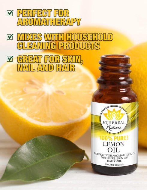 Ethereal Nature 100% Pure Oil, Lemon, 1.01 Fluid Ounce...