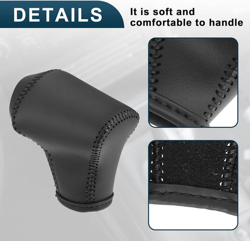 Gear Shift Knob Cover for Kia Rio 4 K2 Sportage Ql kx5 Optima K5 NIRO 2017 2018 2019 with Black Stitches Durable | Transmission Shifter Boot Lever...