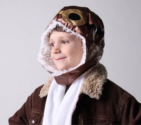Kids Aviator Dress Up Costume Hat and Scarf Set...